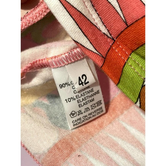 Emilio Pucci Crop Top T-shirt V-neck Pink Red XS S 0 2 4 - Picture 4 of 4
